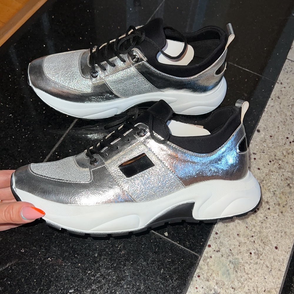 Silver sneakers